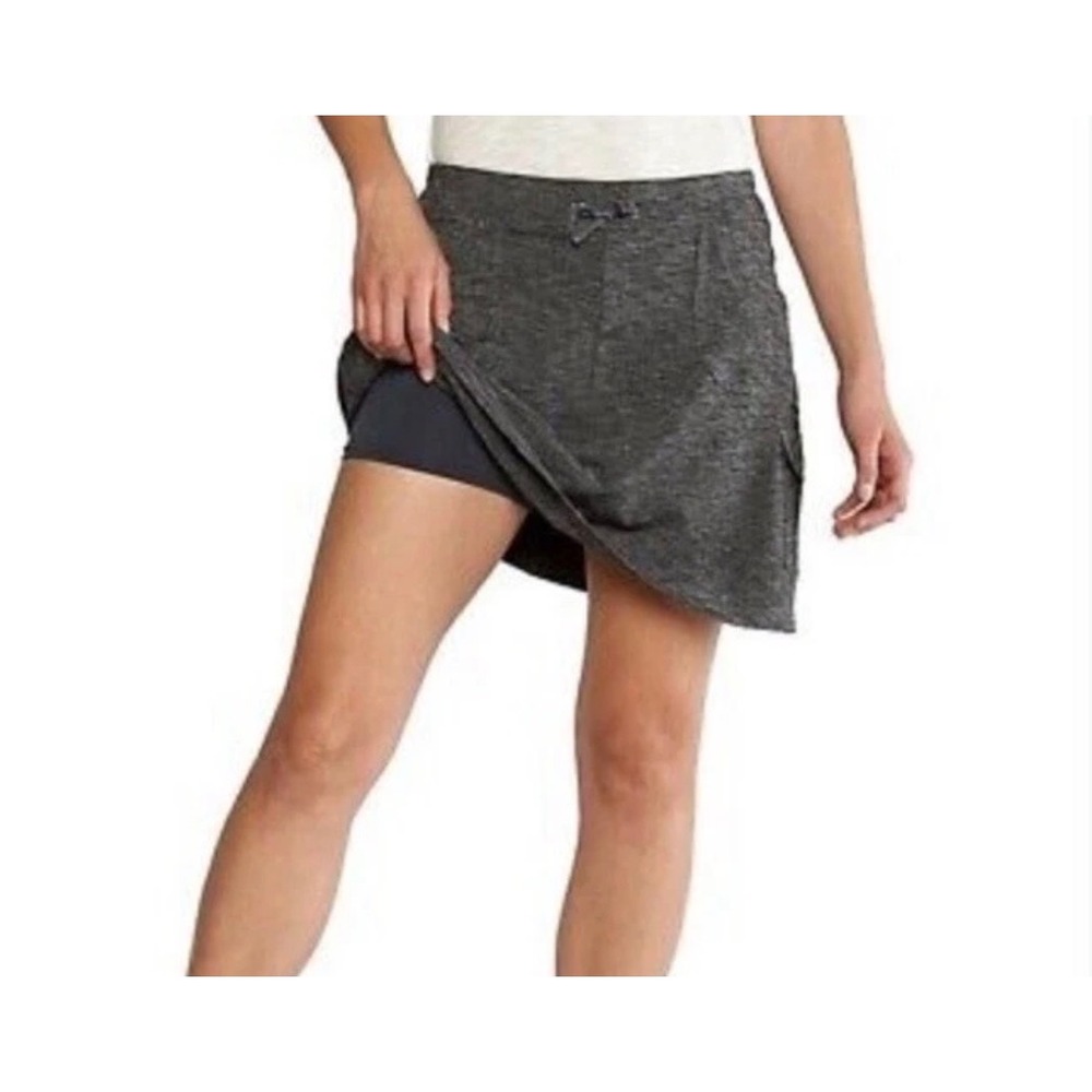 Kuhl Mova Skort Gray Heather Cargo Hiking Active Skirt Drawstring‎ gorpcore Sz L